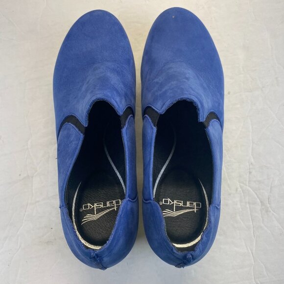 Womens Size 41/10.5-11 Dansko Blue Nubuck Leather Clogs Shoes Slip-On Loafers - Picture 6 of 16